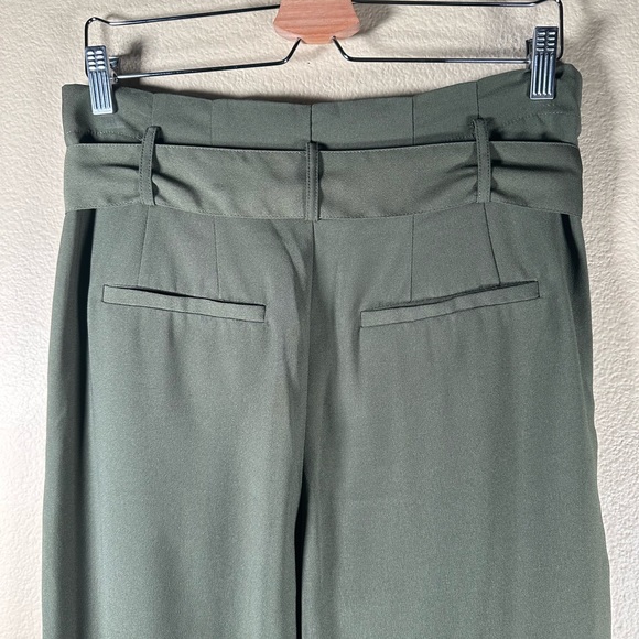 Madewell Drapey Paperbag High Rise Pants in Olive Green - Picture 3 of 8